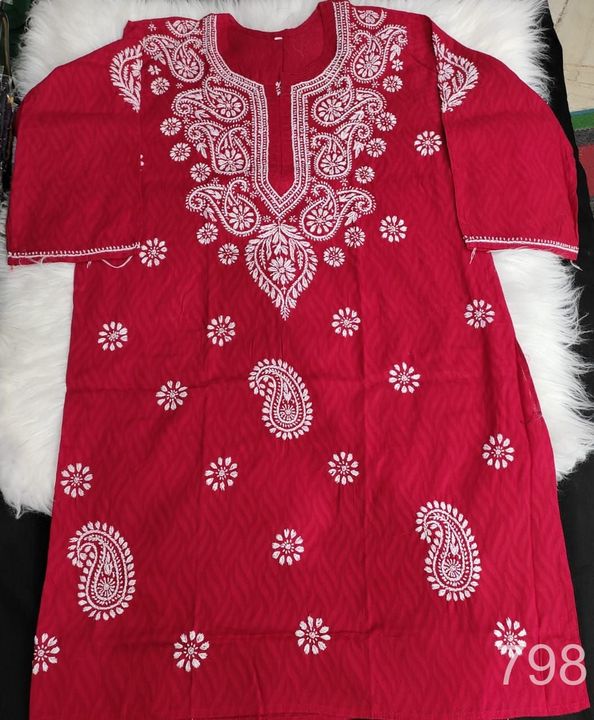 Special_size_Pure_Cotton_Jacquard_kurti_set_with_chikankari_work