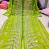 Georgette_khajur_jaal_kurti_with_mirror_and_Chikankari_work