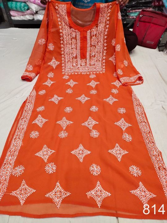 Georgette_gala_buti_kurti_with_chikankari_work