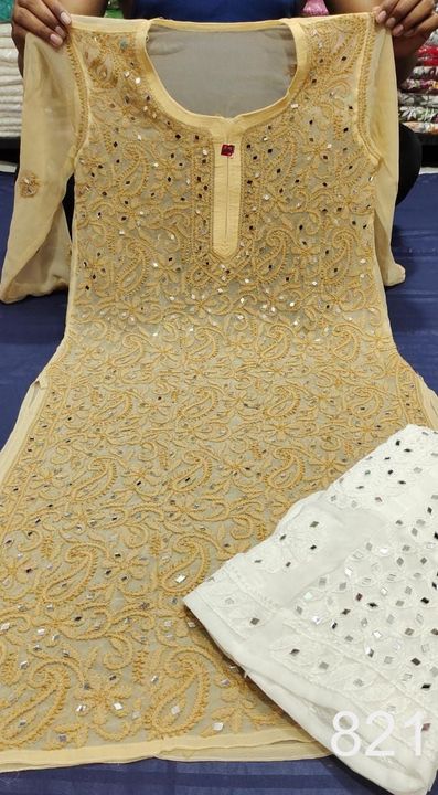 Georgette_tone_to_tone_front_jaal_kurti_with_mirror_and_chikankari_work