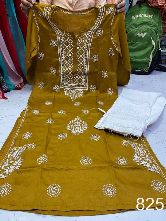 Pure_cotton_kurti_and_pant_set_with_chikankari_work