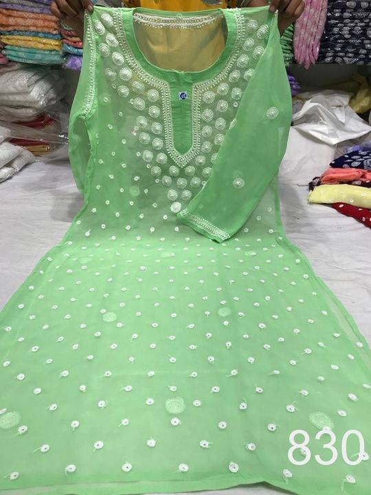 Georgette_kangan_keel_jaal_kurti_with_chikankari_work