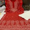 Georgette_daman_rose_kurti_with_chikankari_work
