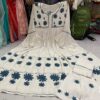 Slub_Rayon_cotton_gown_set_with_chikankari_work