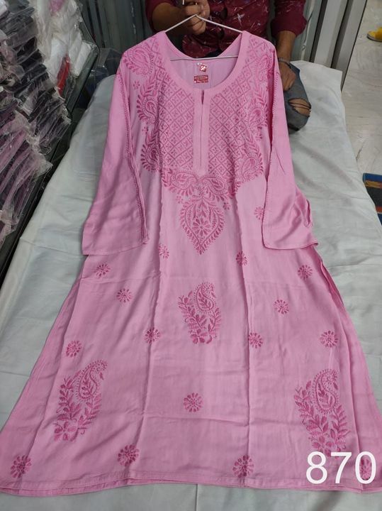 Special_size_Rayon_tone_to_tone_straight_kurti_with_chikankari_work