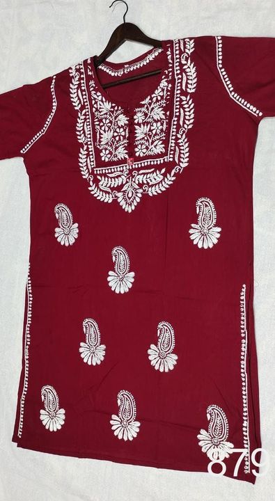 Special_size_cotton_long_kurti_with_chikankari_work