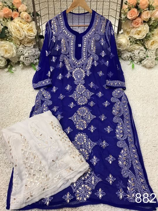 Georgette_panel_kurti_with_gota_and_chikankari_work