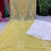 Georgette_rose_daul_shade_dye_kurti_chikankari_work
