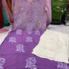 Georgette_rose_daul_shade_dye_kurti_chikankari_work