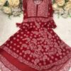 Georgette_bell_sleeves_layer_gown_with_chikankari_work