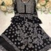 Georgette_bell_sleeves_layer_gown_with_chikankari_work