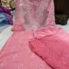 Georgette_kurti_with_Sharara_dye_set_with_chikankari_work
