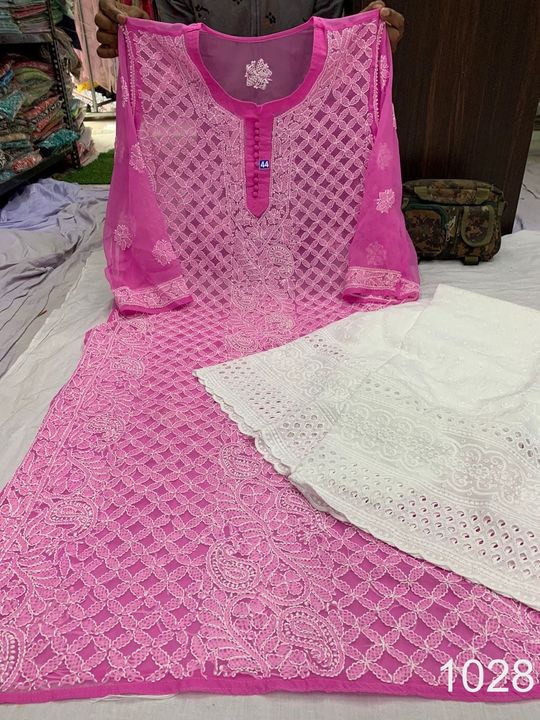 Georgette_geometric_jaal_kurti_with_chikankari_work