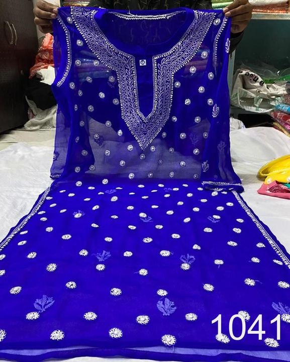 Georgette_keel_jaal_kurti_with_chikankari_work