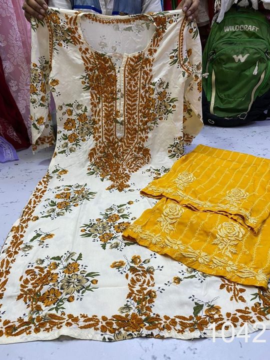 Rayon_kurti_with_plazo_set_with_chikankari_work