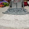 Georgette_bell_sleeves_layer_short_gown_with_chikankari_work