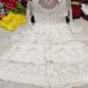 Georgette_bell_sleeves_layer_short_gown_with_chikankari_work
