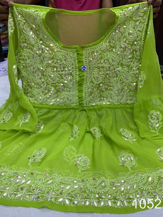 Georgette_short_gown_with_chikankari_work