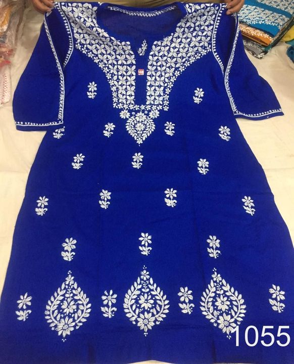 Special_size_pure_cotton_kurti_with_chikankari_work