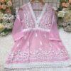 Georgette_lace_short_top_with_chikankari_work