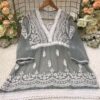 Georgette_lace_short_top_with_chikankari_work