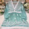 Georgette_lace_short_top_with_chikankari_work