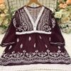 Georgette_lace_short_top_with_chikankari_work