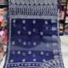 Georgette_rose_skirt_saree_with_chikankari_work