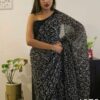 Georgette_tepachi_saree_&_blouse_with_chikankari_work