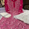 Georgette_mirror_work_kurti_with_chikankari_work