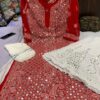 Georgette_mirror_work_kurti_with_chikankari_work