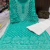 Georgette_bell_sleeves_daman_rose_keel_jaal_kurti_with_chikankari_work