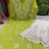 Georgette_rose_kurti_with_mirror_and_chikankari_work