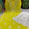 Georgette_rose_kurti_with_mirror_and_chikankari_work