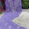 Georgette_rose_kurti_with_mirror_and_chikankari_work