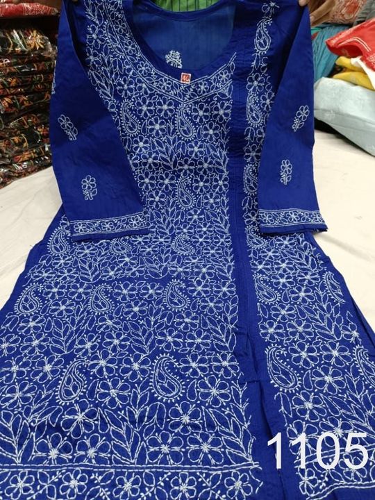 Voil_Cotton_jaal_angrakha_kurti_with_chikankari_work