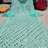 Georgette_bell_sleeves_chikankari_kurti_with_perl_&_mirror_work