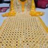 Georgette_bell_sleeves_chikankari_kurti_with_perl_&_mirror_work