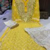 Georgette_Patti_jaal_kurti_with_chikankari_work