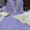 Georgette_Patti_jaal_kurti_with_chikankari_work