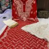 Georgette_Patti_jaal_kurti_with_chikankari_work
