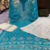 Georgette_rose_bell_sleeves_kurti_with_mirror_and_chikankari_work