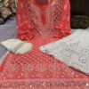 Georgette_rose_bell_sleeves_kurti_with_mirror_and_chikankari_work