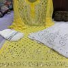 Georgette_rose_bell_sleeves_kurti_with_mirror_and_chikankari_work