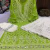Georgette_rose_bell_sleeves_kurti_with_mirror_and_chikankari_work