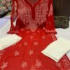 Georgette_patya_gala_buti_kurti_with_chikankari_work