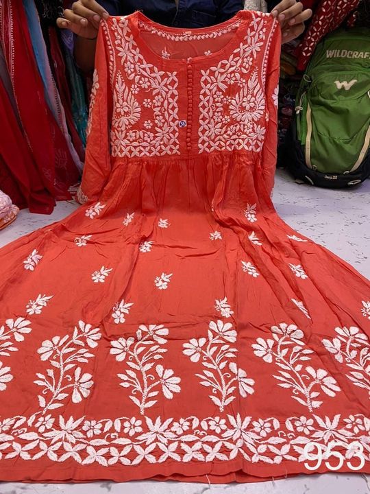 Modal_cotton_gown_with_chikankari_work