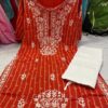 Rayon_gala_buti_kurti_chikankari_work
