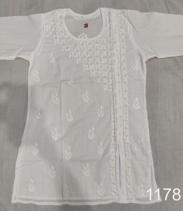 Pure_cotton_short_top_kurti_chikankari_work