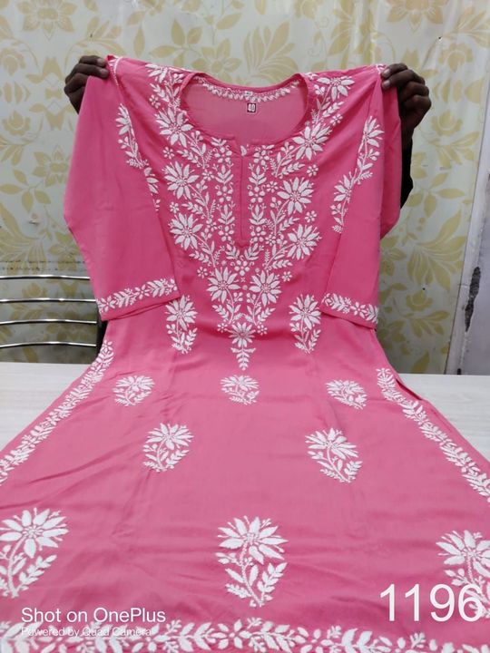 Ghaas_Patti_Work_Rayon_kurti_Set_with_chikankari_work